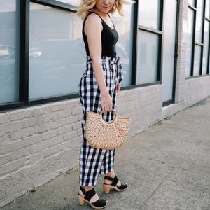 NWT Madewell Gingham Paper Bag Black & White Pants